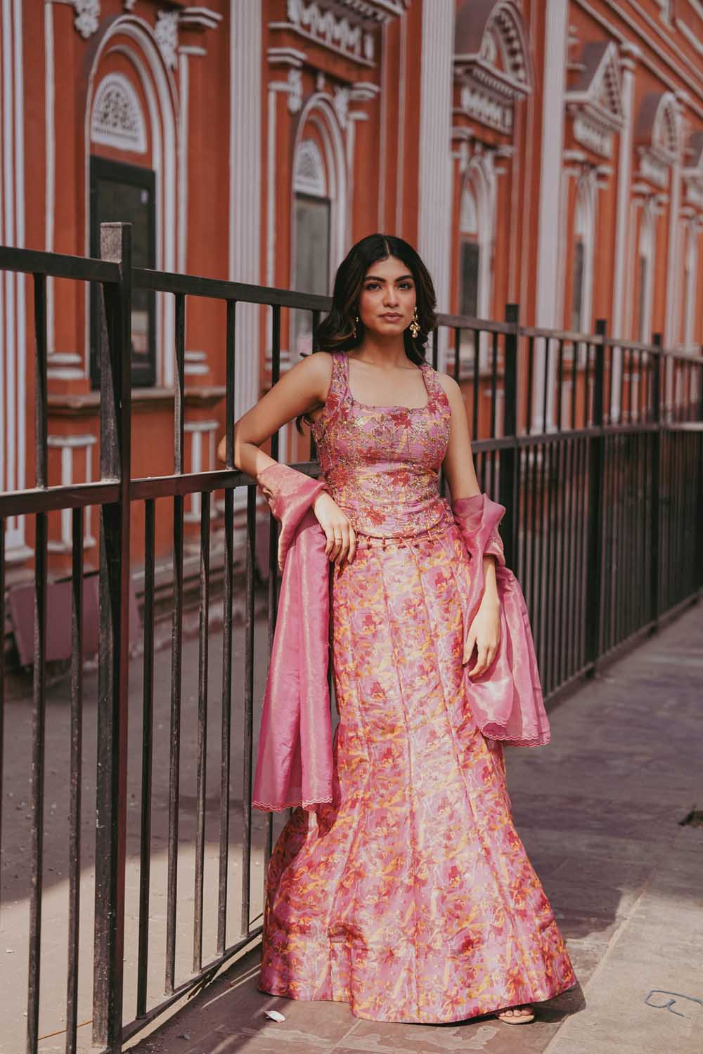 fish cut dress lehenga Alanna Pandey in Teal Fishcut lehenga Set Papa Don't Preach