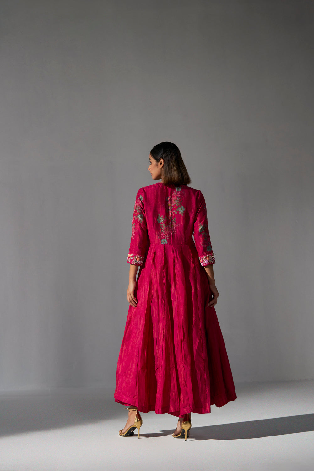 Ruby Red Angarkha with fitted pants