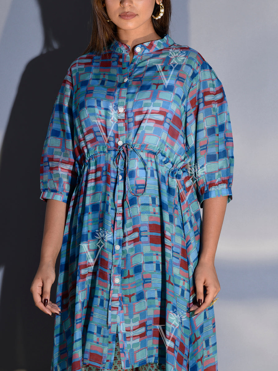 Blue Vasansi Silk Printed Co-ord Set