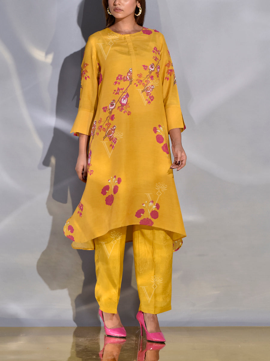 Yellow Vasansi Silk Co-ord Set