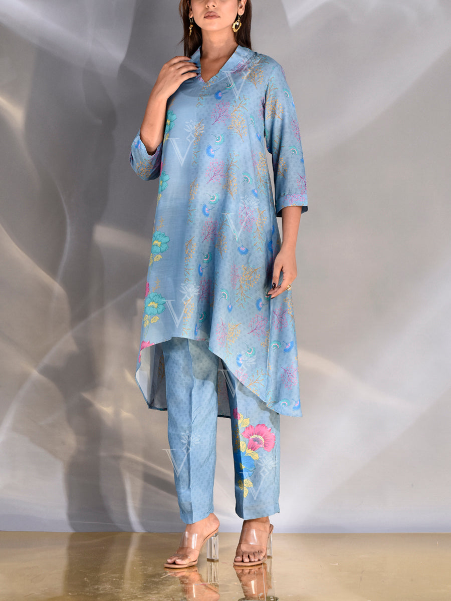Baby Blue Vasansi Silk Co-ord Set
