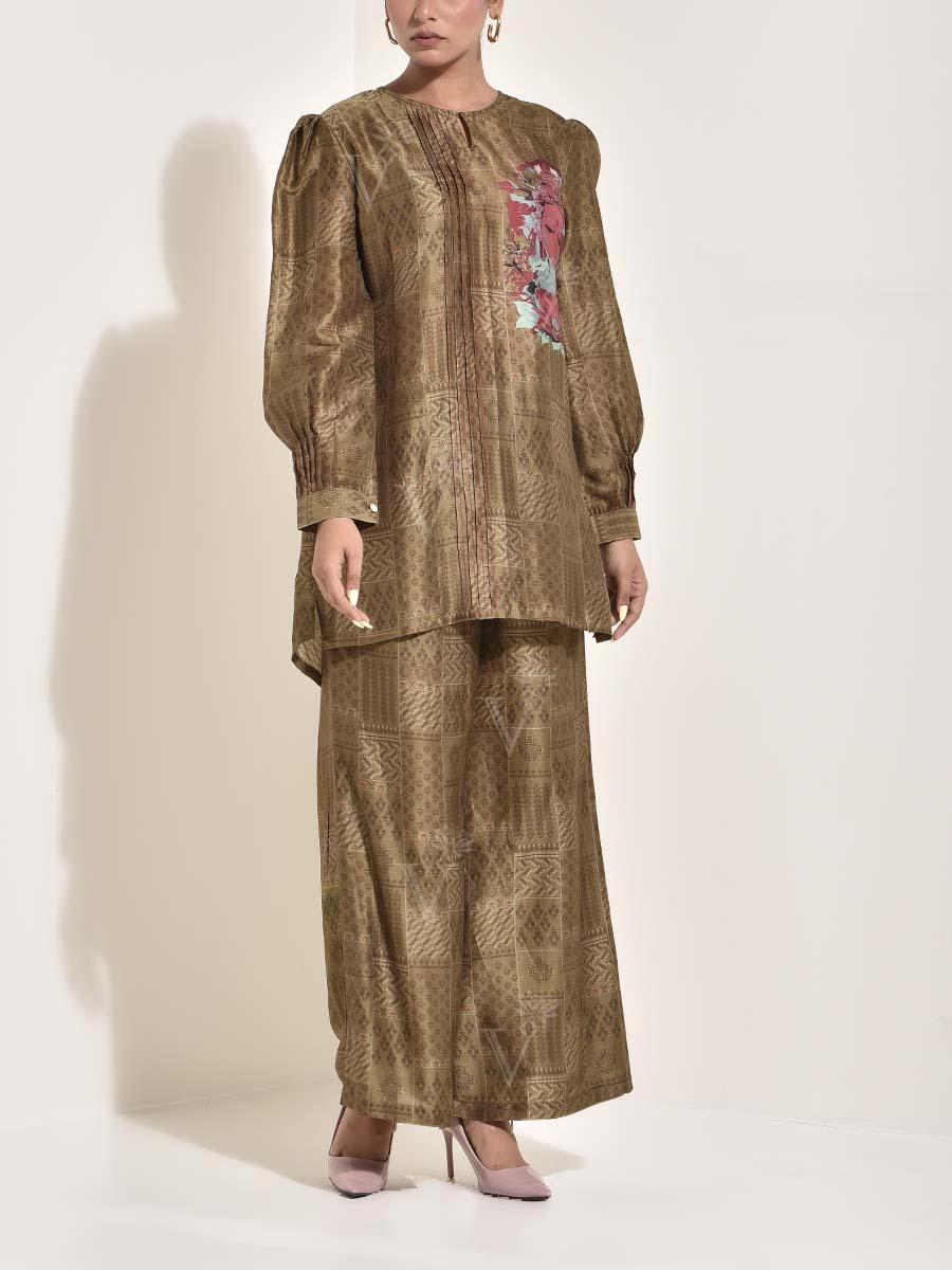 Olive Green Vasansi Silk Co-ord set