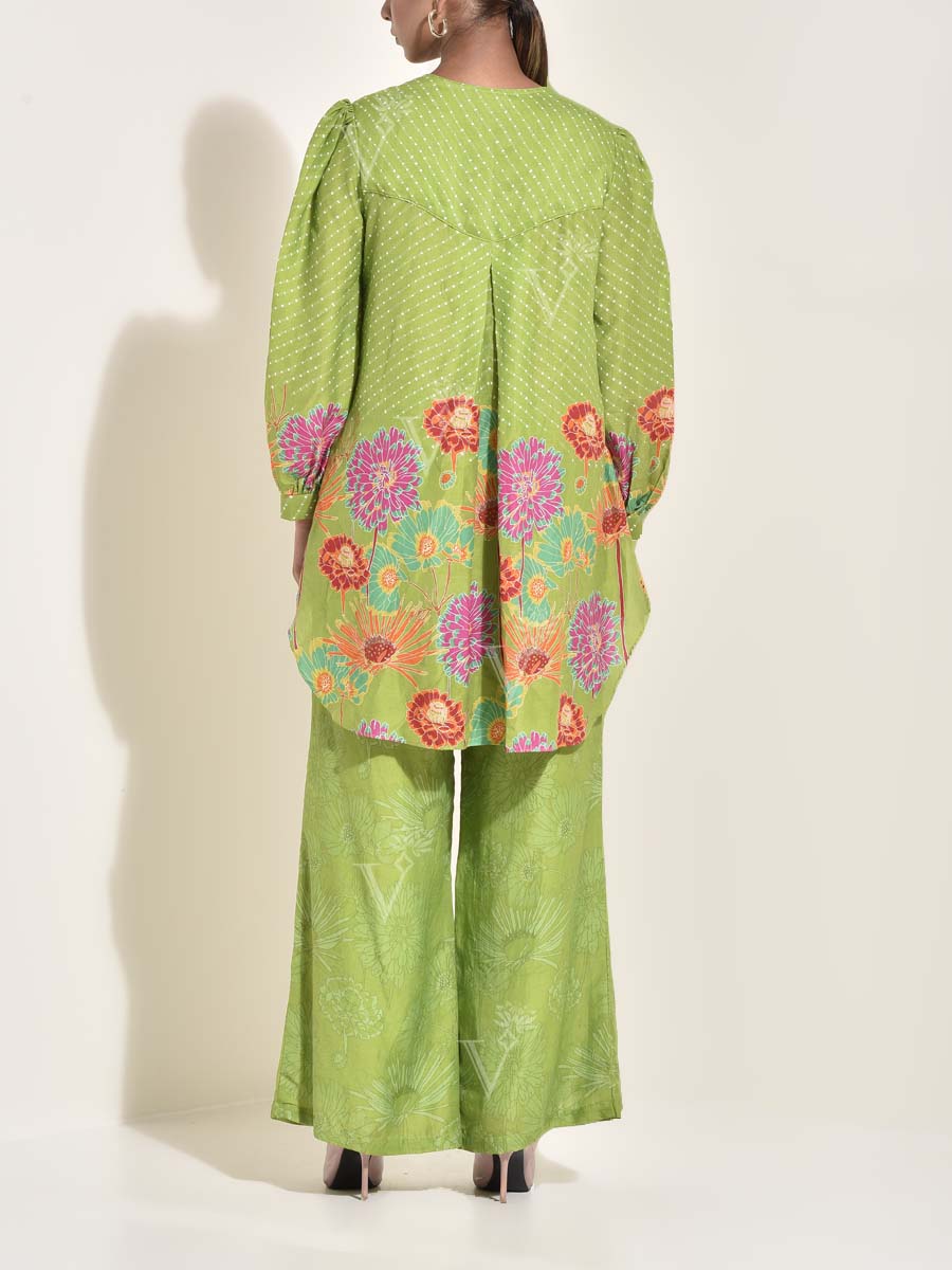 Green Vasansi Silk Printed Co-ord Set