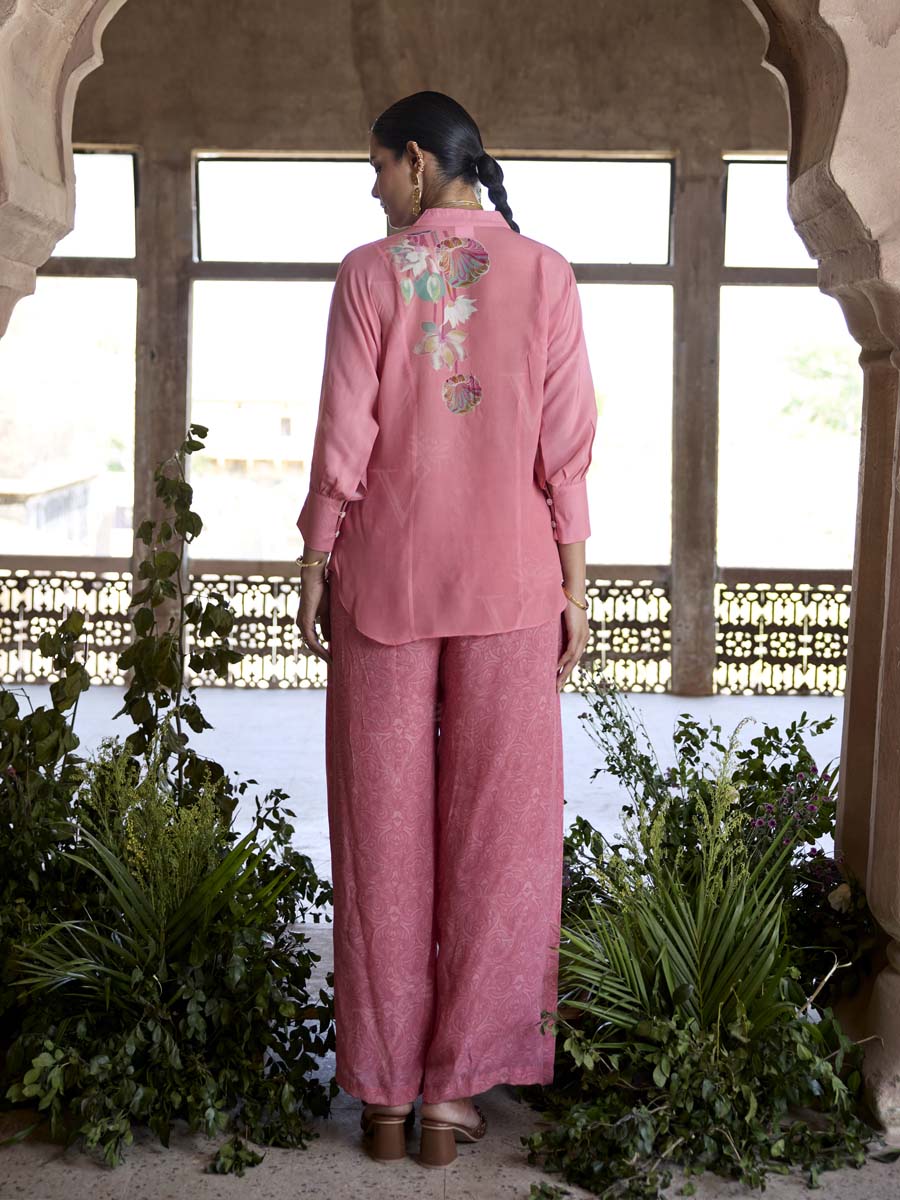 Pink Crepe Printed Co Ord Set