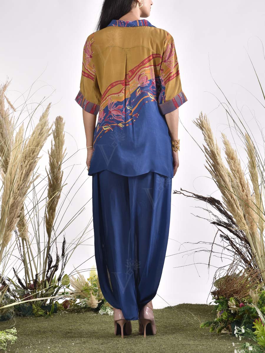 Blue Vasansi Silk Printed Co Ord Set