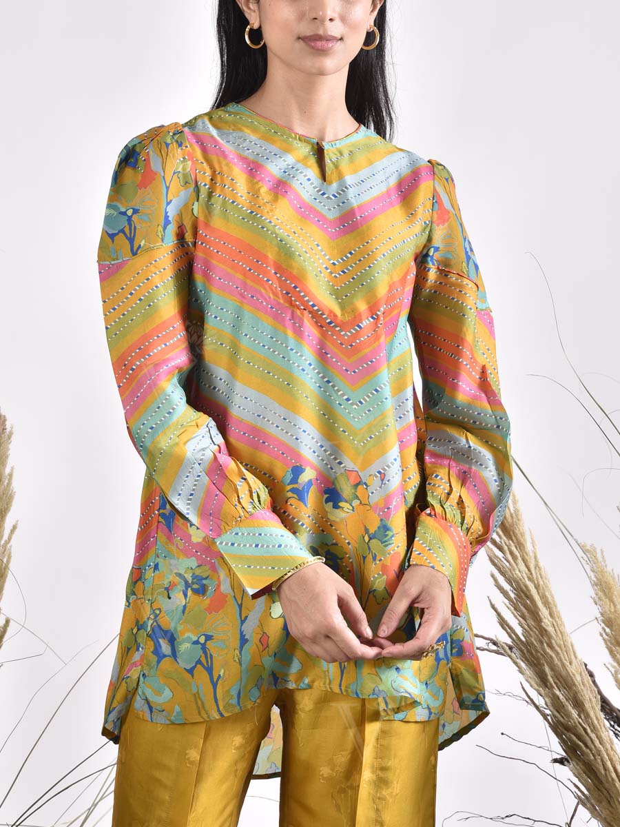 Multi Color Vasansi Silk Printed Co Ord Set