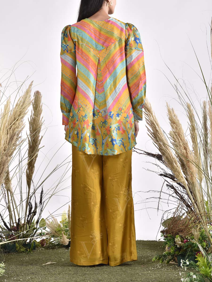 Multi Color Vasansi Silk Printed Co Ord Set