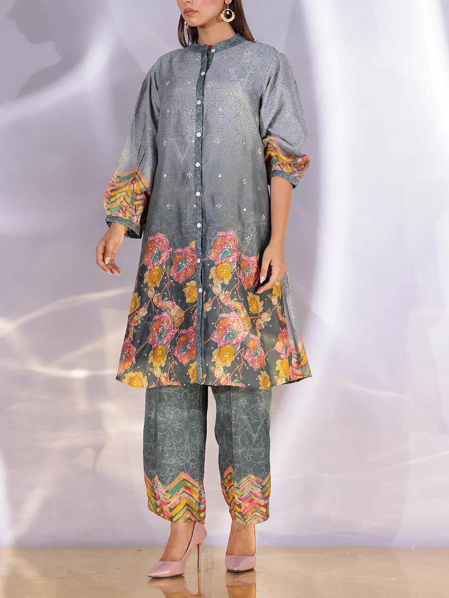Grey Vasansi Silk Kurta Set