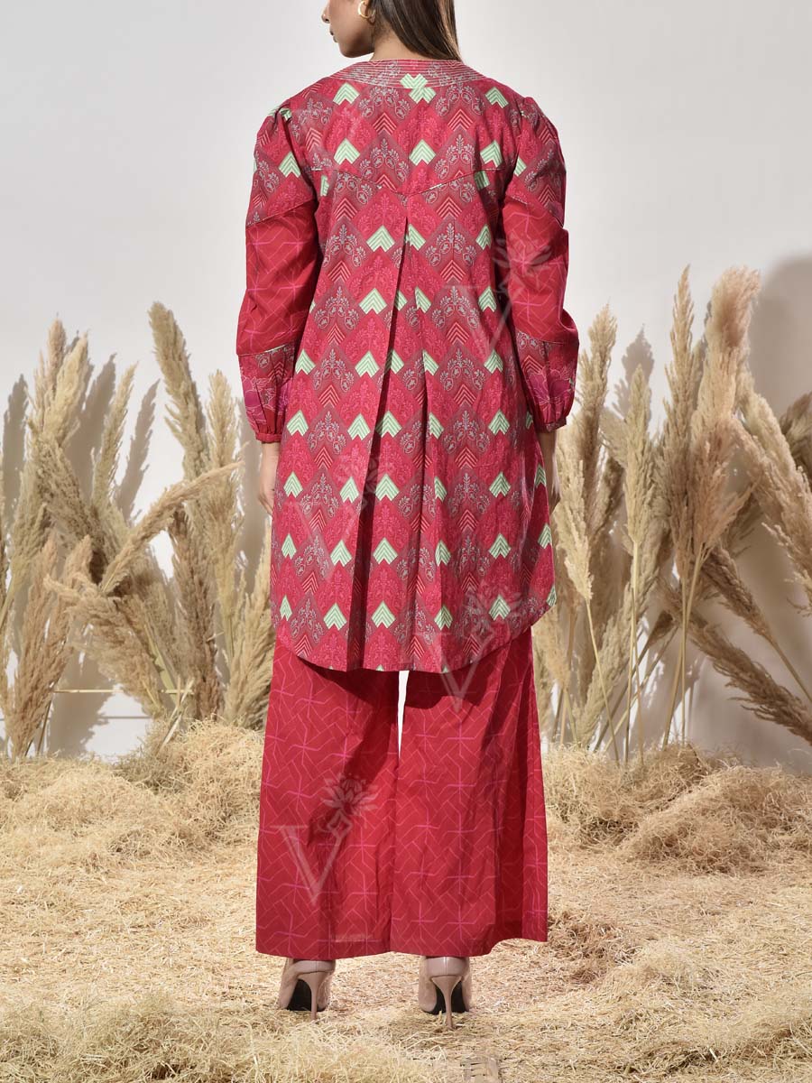 Pink Cotton Printed Co Ord Set