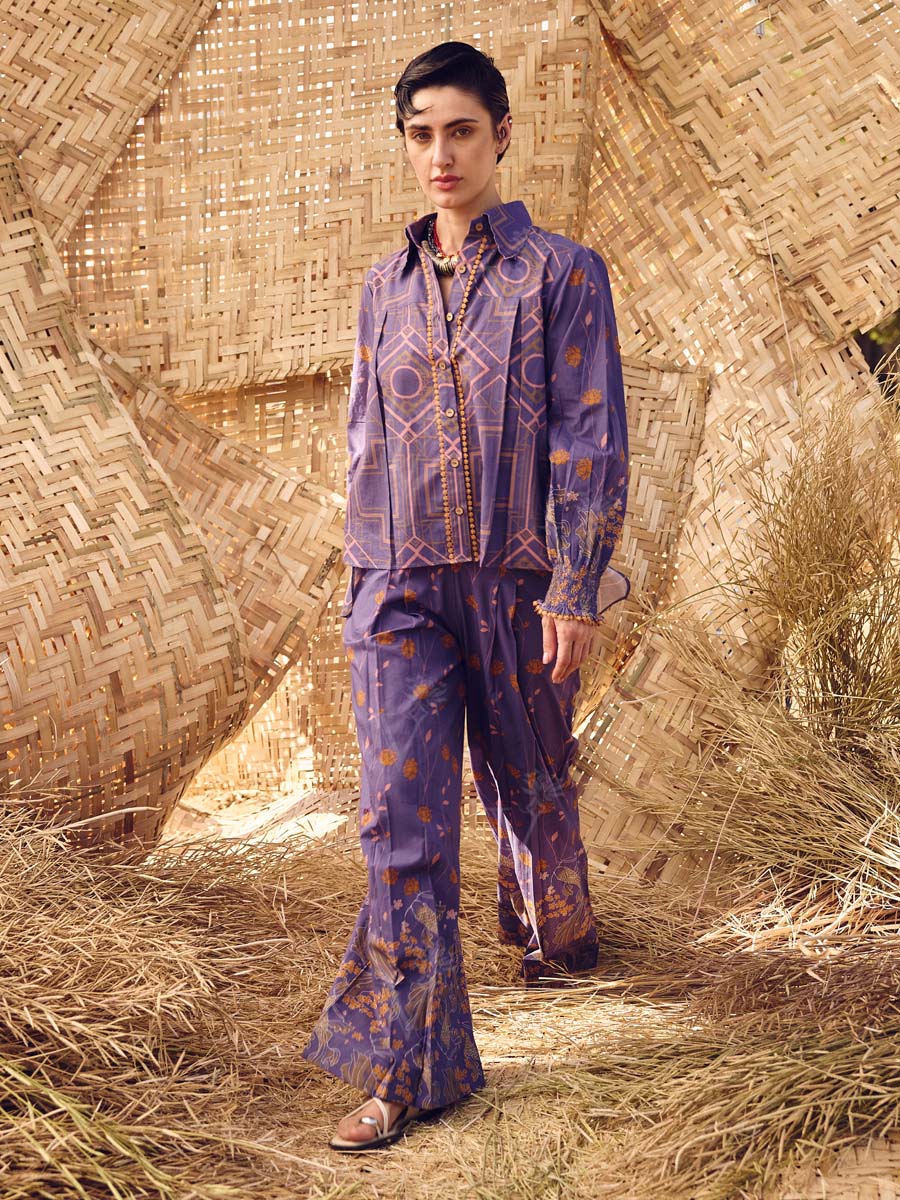 Purple Cotton Co Ord Set