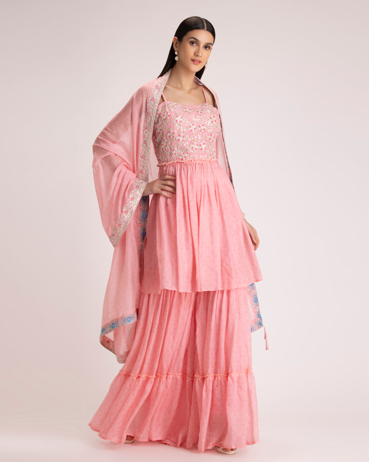 Pink Doble Tier Sharara