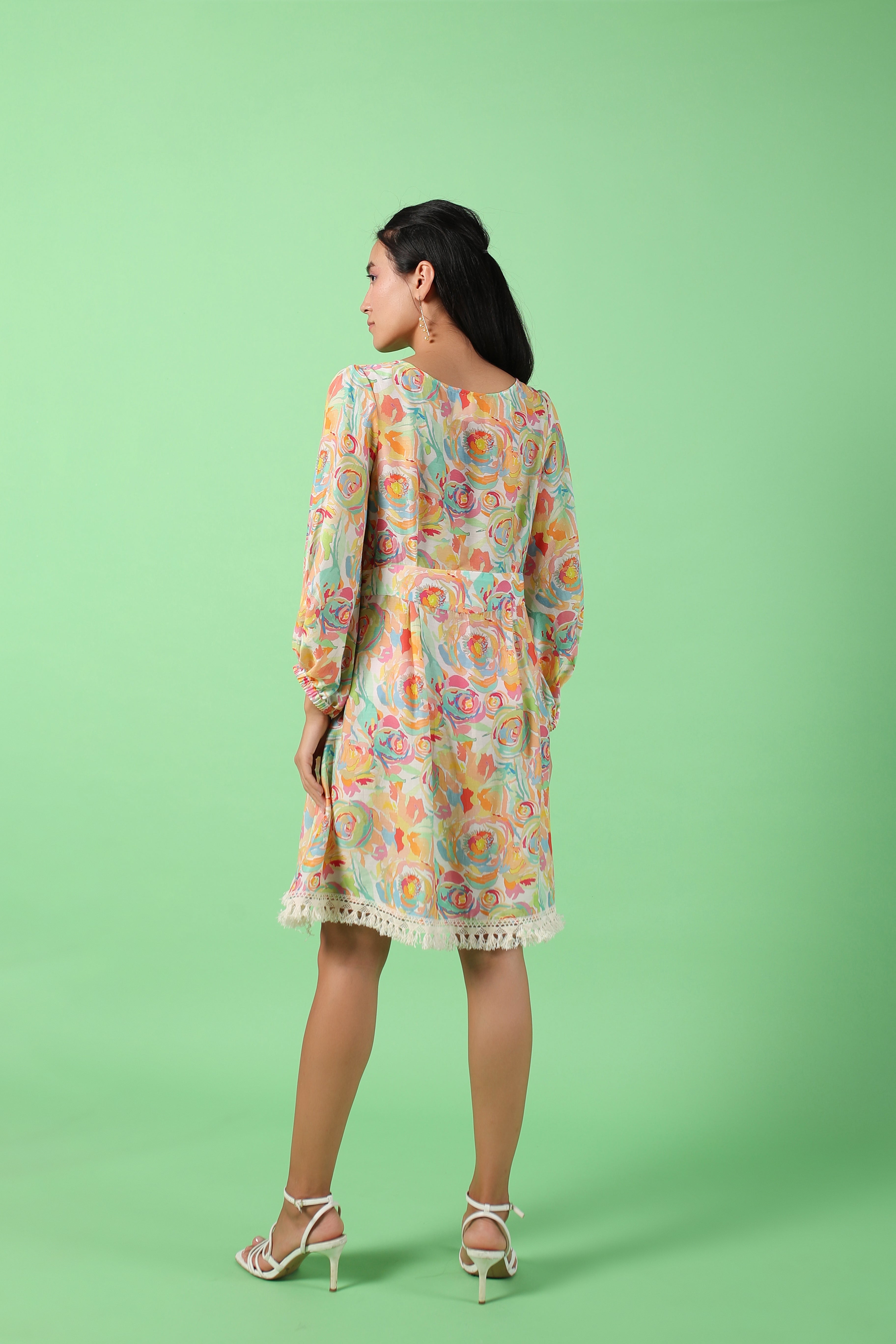 Floral Multicolored knee length dress