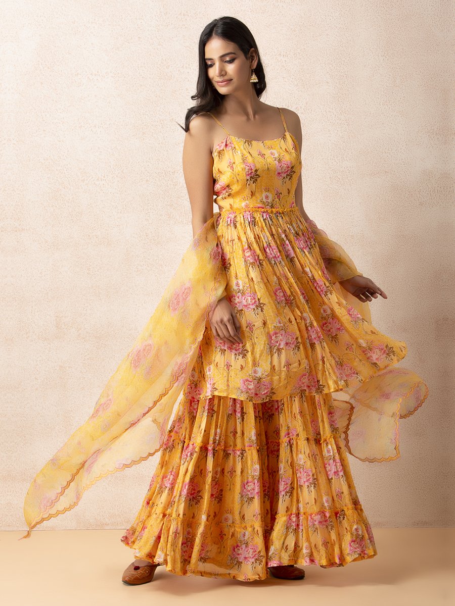 Mogra printed sharara