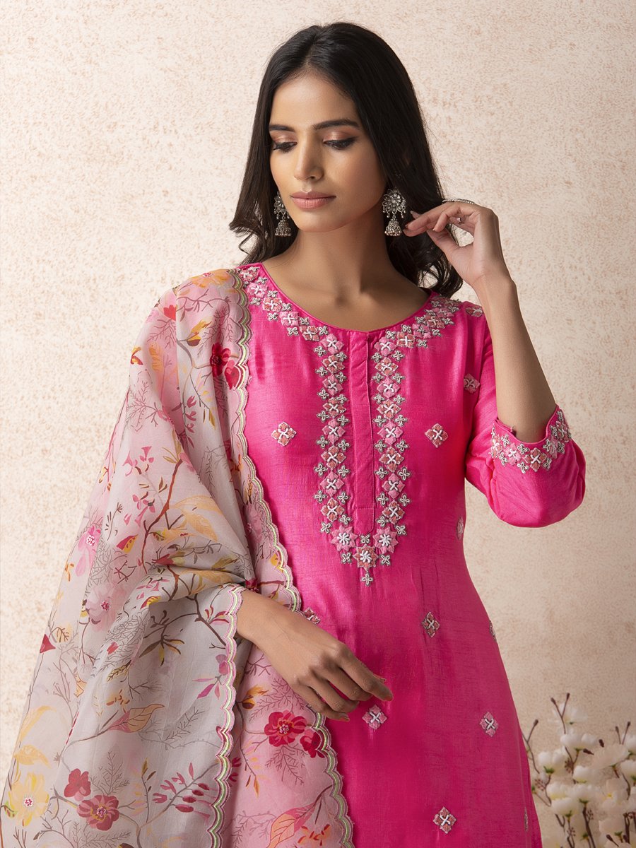 Pink sharara bandhani set