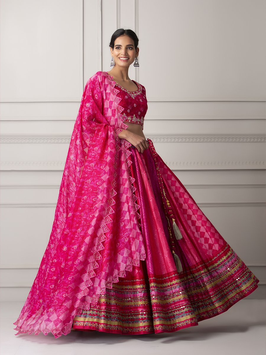 Rose pink lehenga