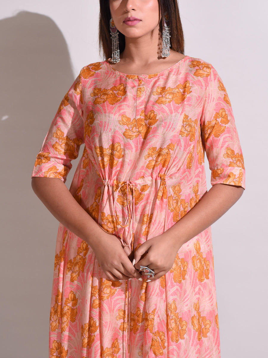 Peach Handcrafted Silk Tunic