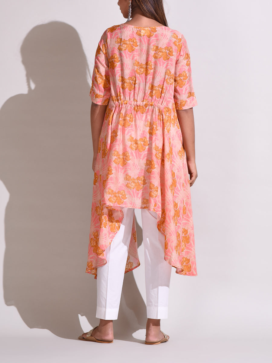 Peach Handcrafted Silk Tunic