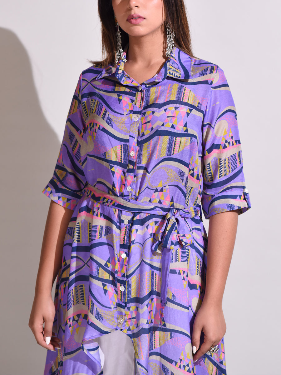 Lavendar Handcrafted Silk Tunic
