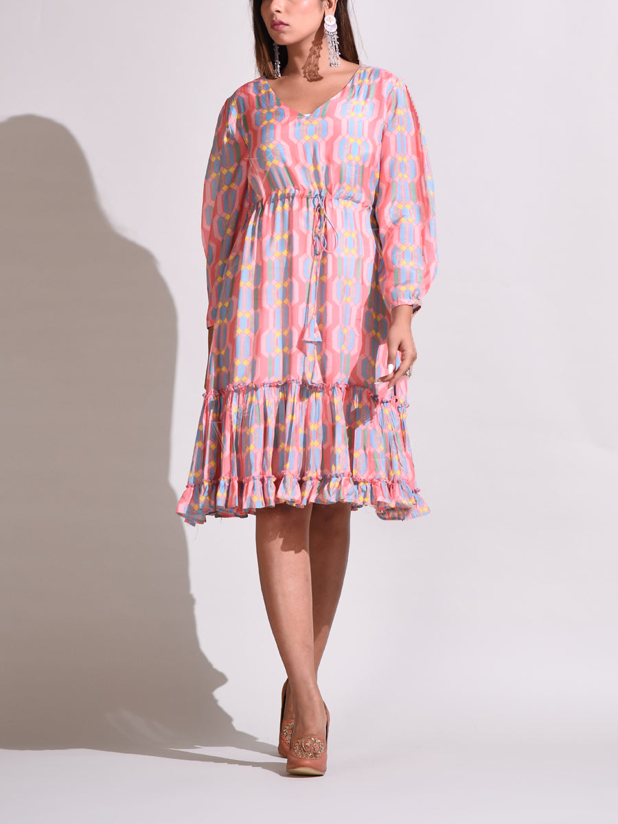 Peach Vasansi Silk Dress