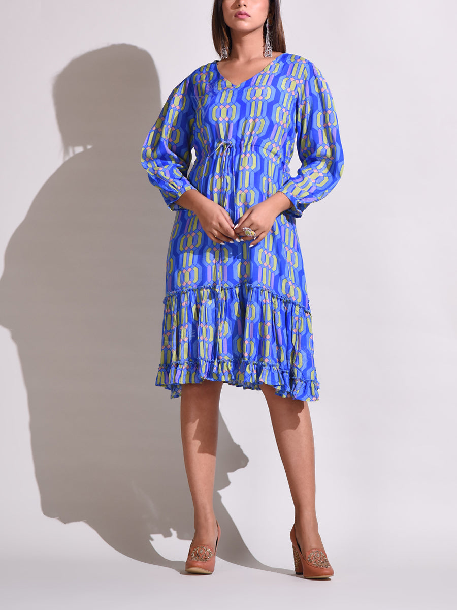 Blue Vasansi Silk Dress