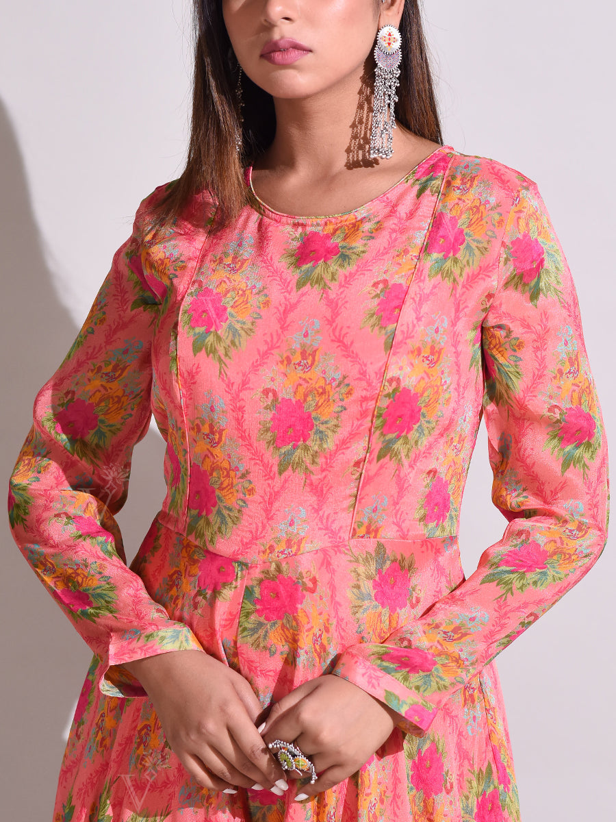 Peach Wrinkle Crepe Jump Suit
