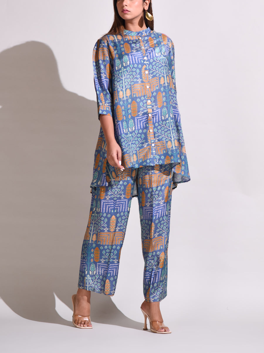 Blue Vasansi Silk Pant Set