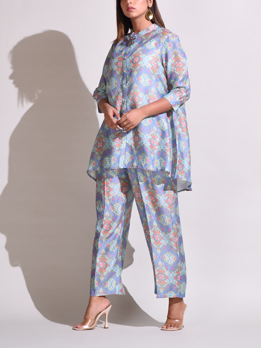 Grey Vasansi Silk Pant Set