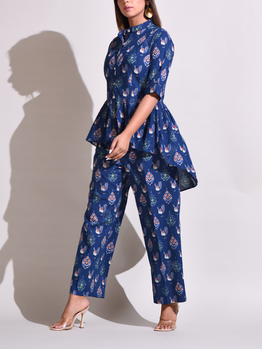 Blue Jaipur Craft Cotton Pant Set