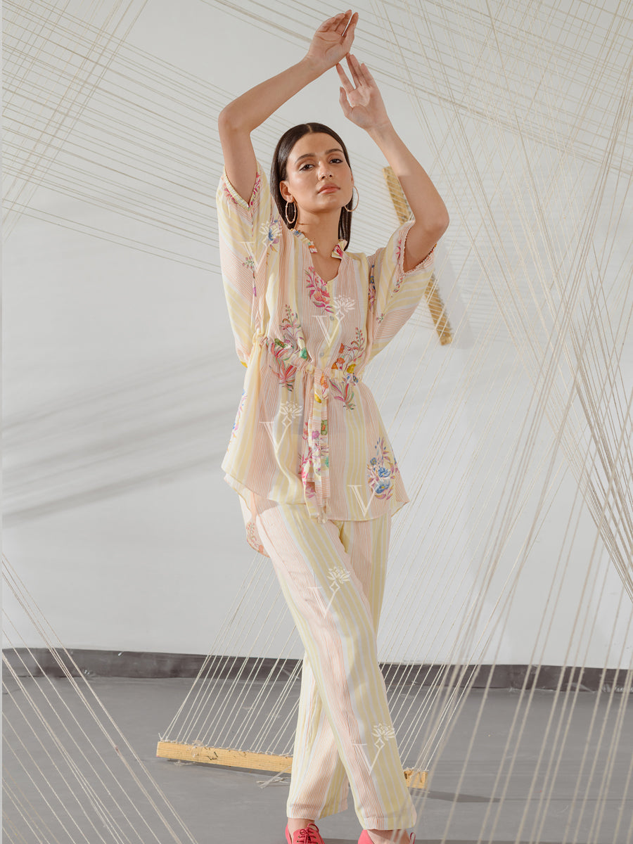 Pastel Yellow Floral Co-ord Set