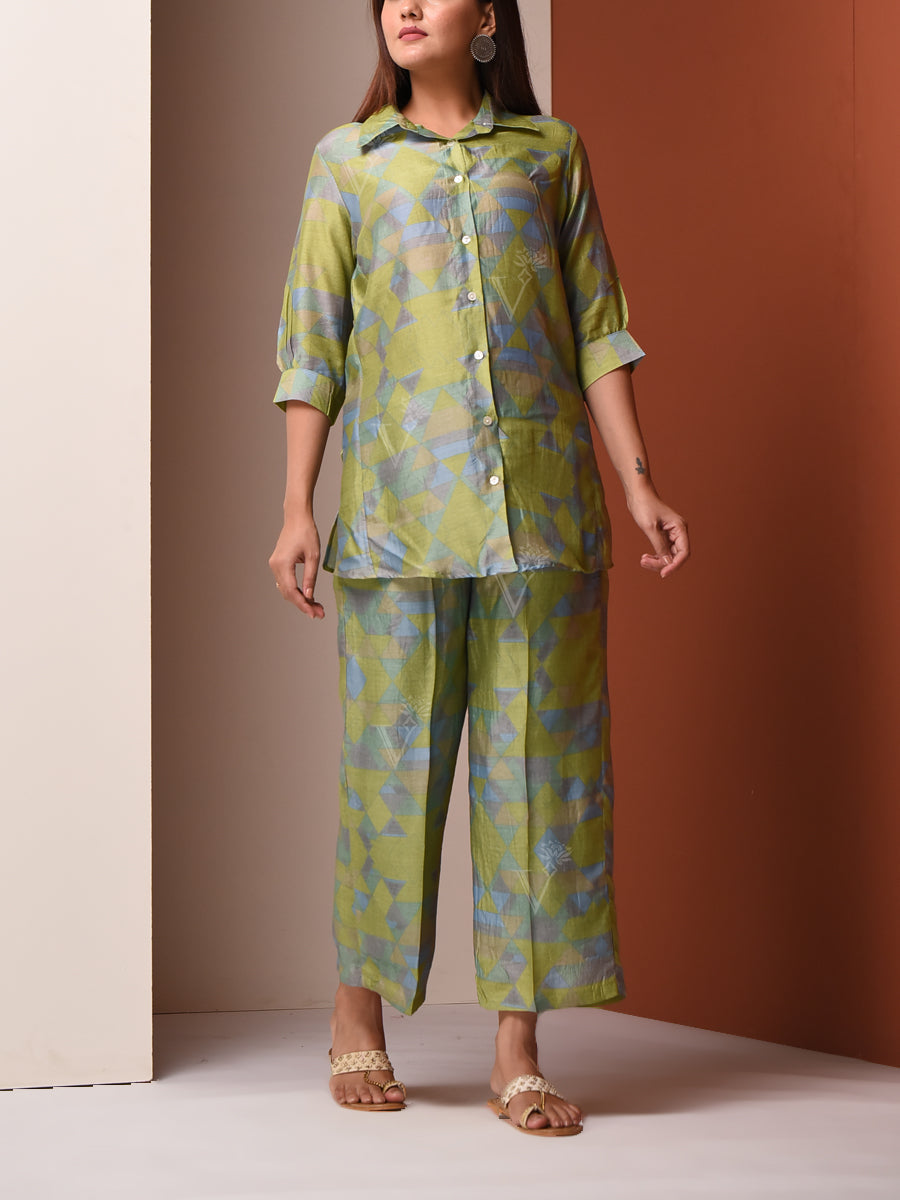 Green Vasansi Silk Pant Set