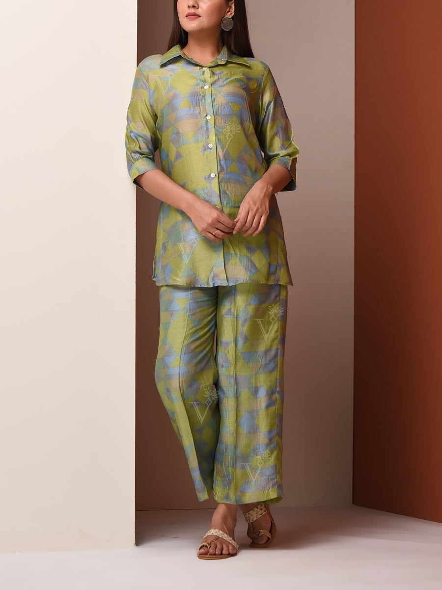 Green Vasansi Silk Pant Set