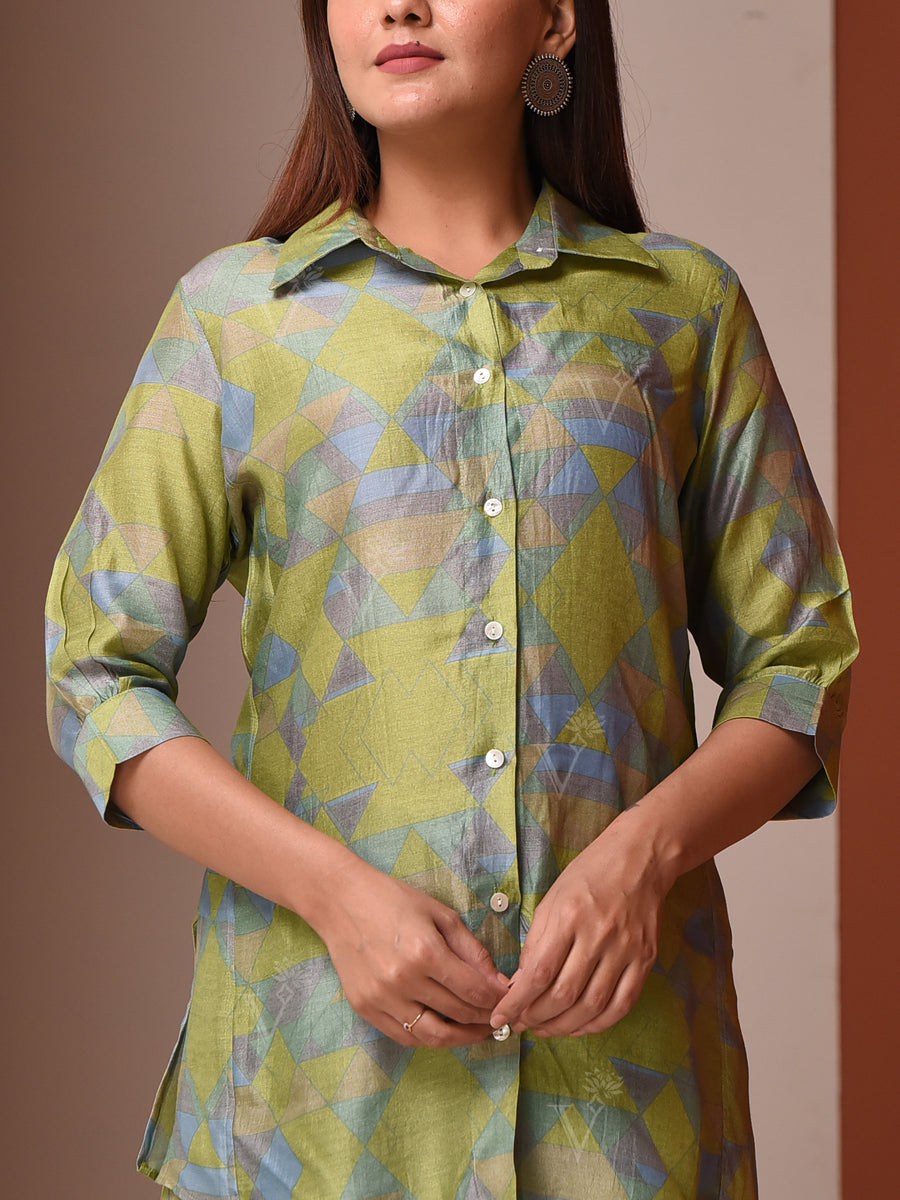 Green Vasansi Silk Pant Set