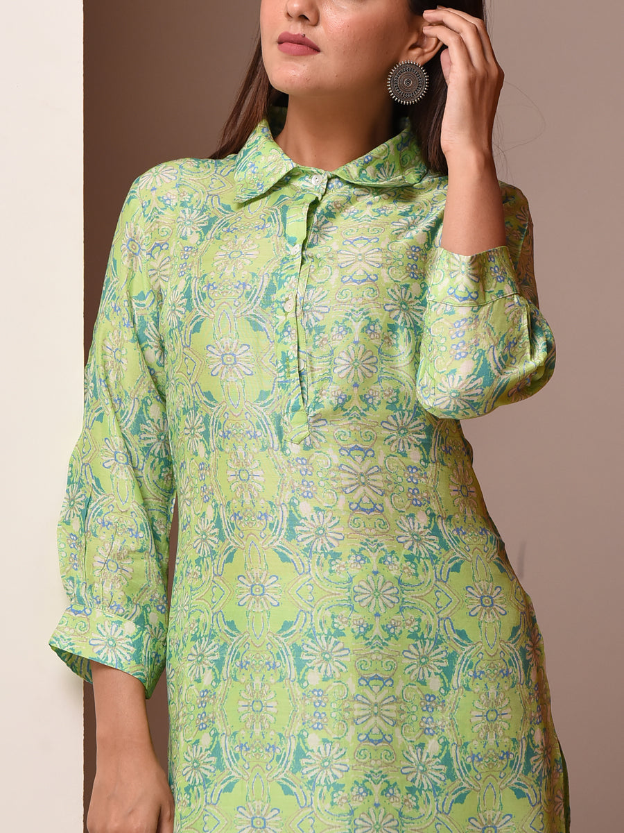 Green Vasansi Silk Pant Set
