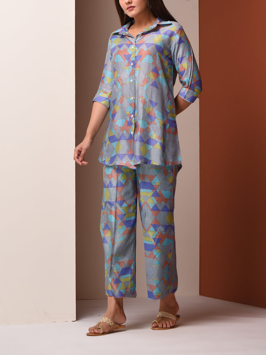 Grey Vasansi Silk Pant Set