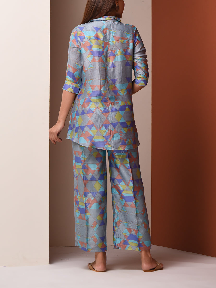 Grey Vasansi Silk Pant Set