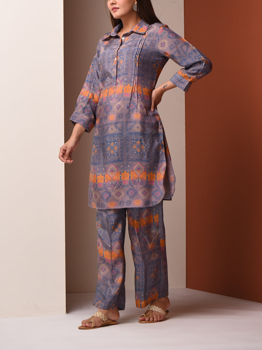Grey Vasansi Silk Pant Set