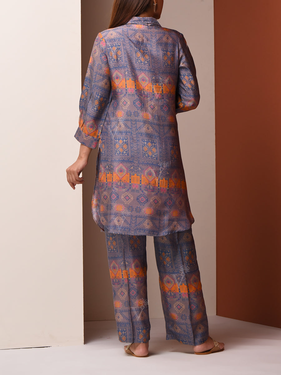 Grey Vasansi Silk Pant Set