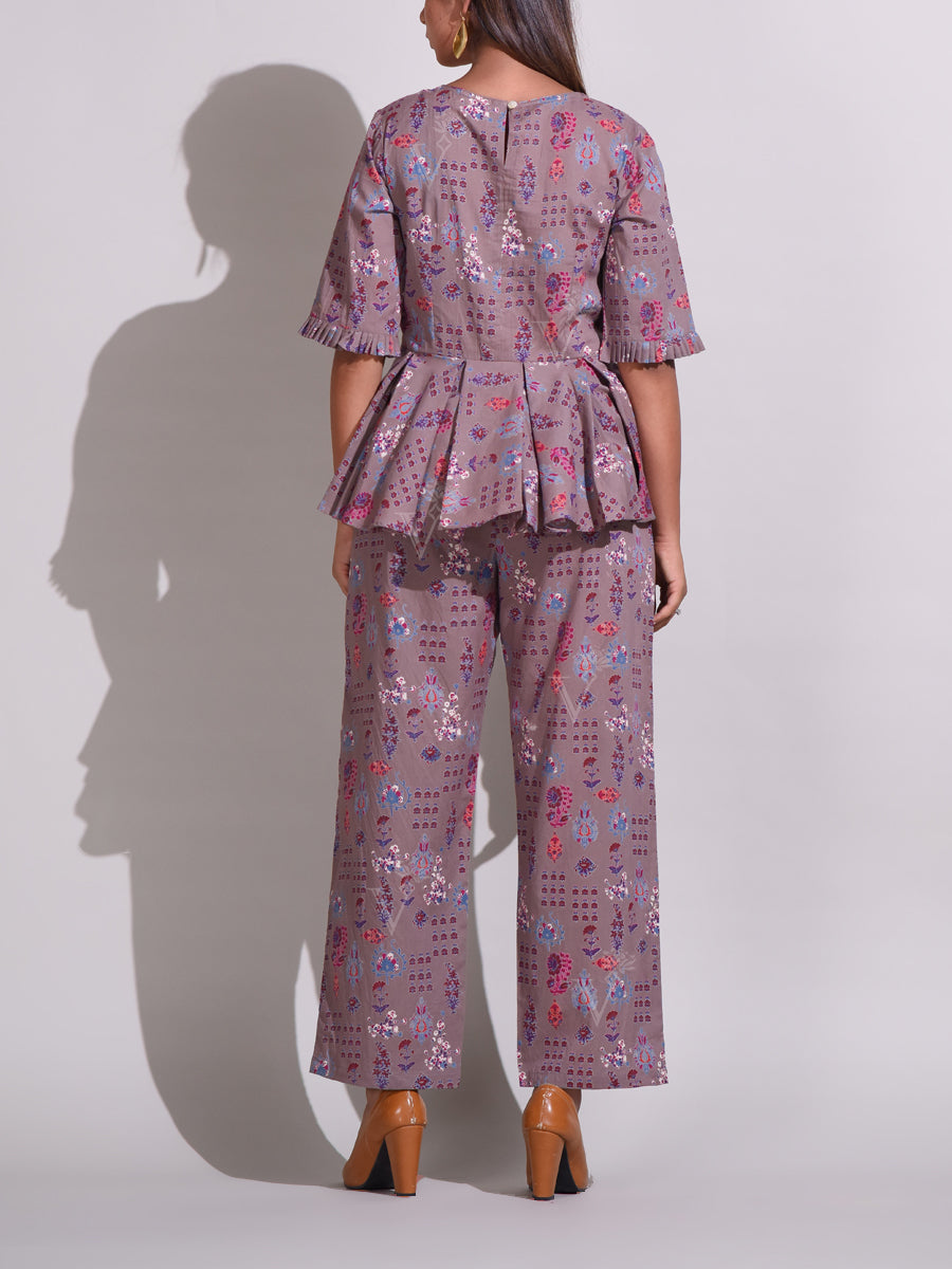 Grey Handcrafted Cotton Co-ord Set