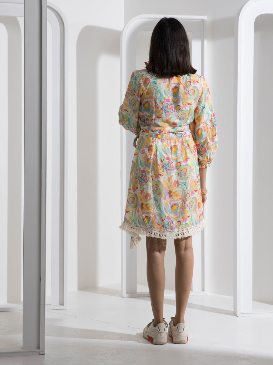 Multi Color Knee Length Dress