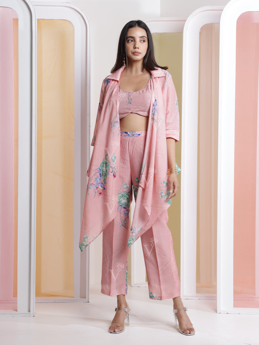 Onion Pink Crop Top and Pant Set