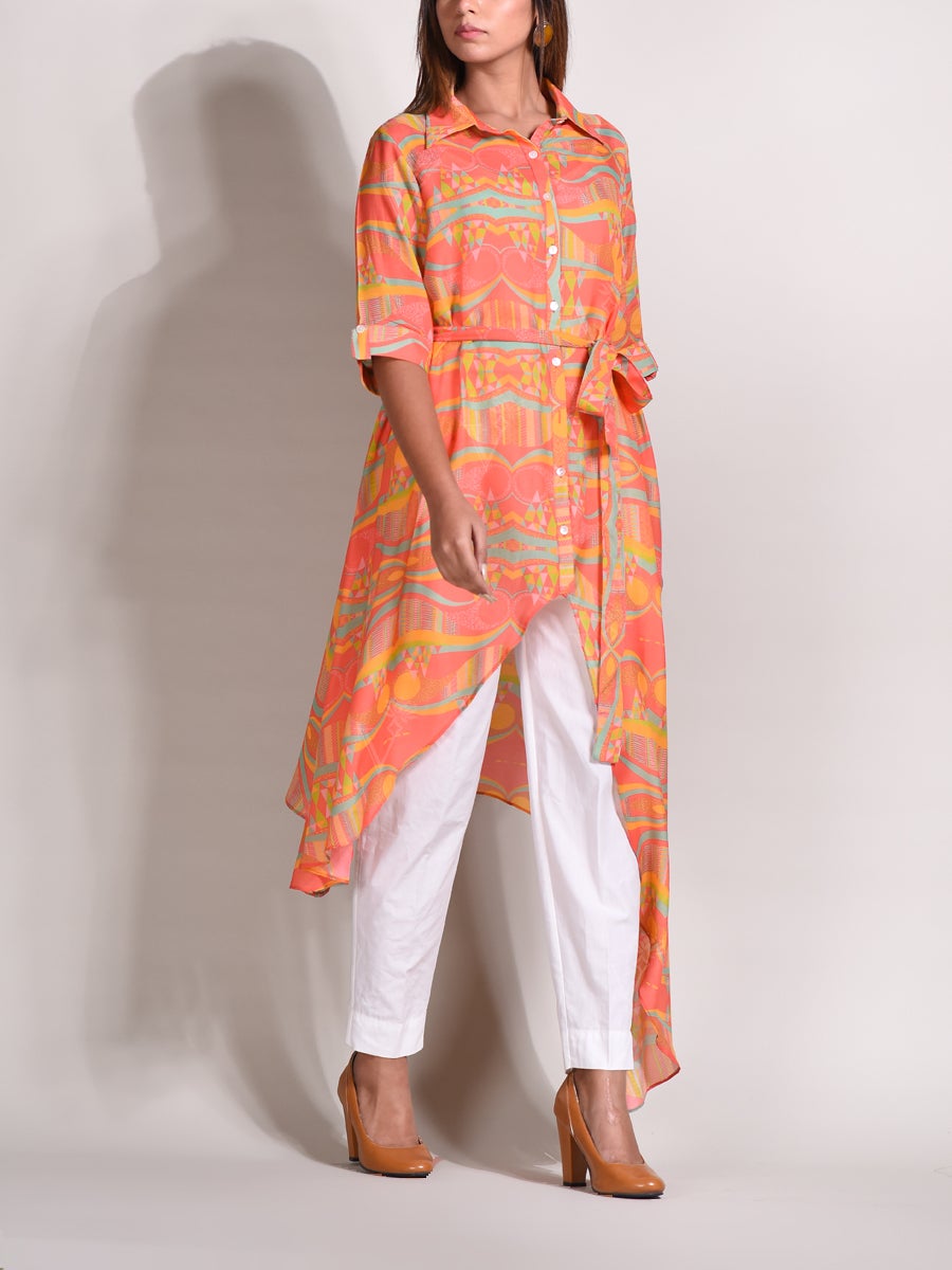 Orange Vasansi Silk Kurta