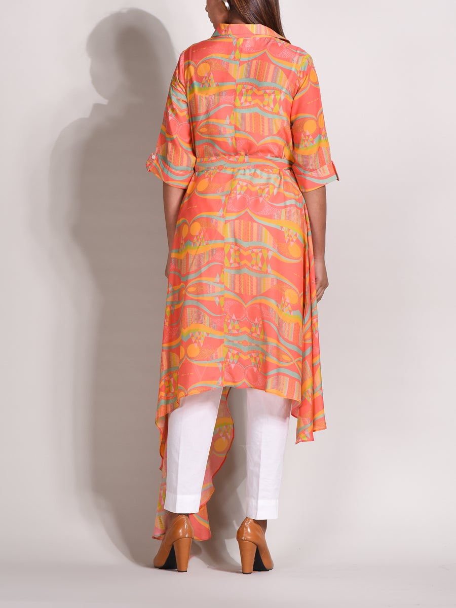 Orange Vasansi Silk Kurta