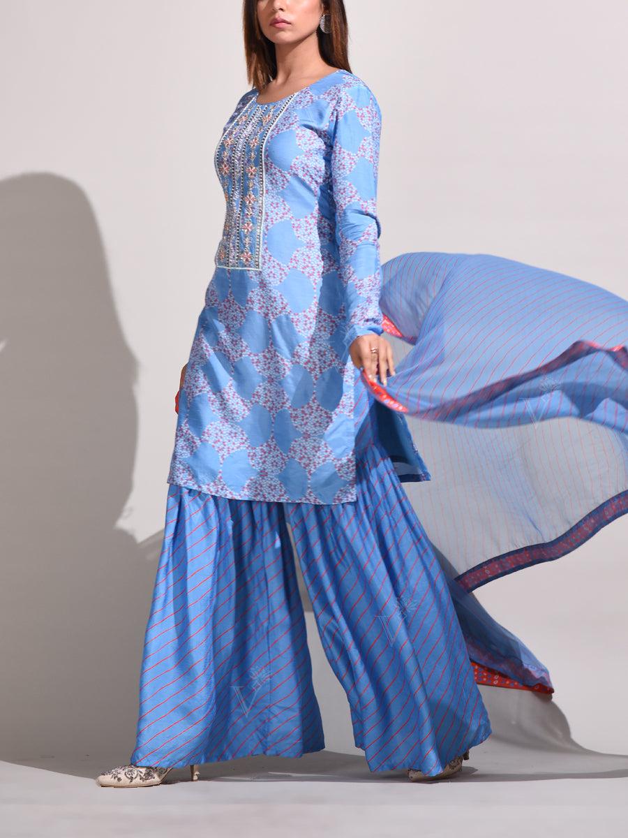 Light Blue Bemberg Salwar Suit
