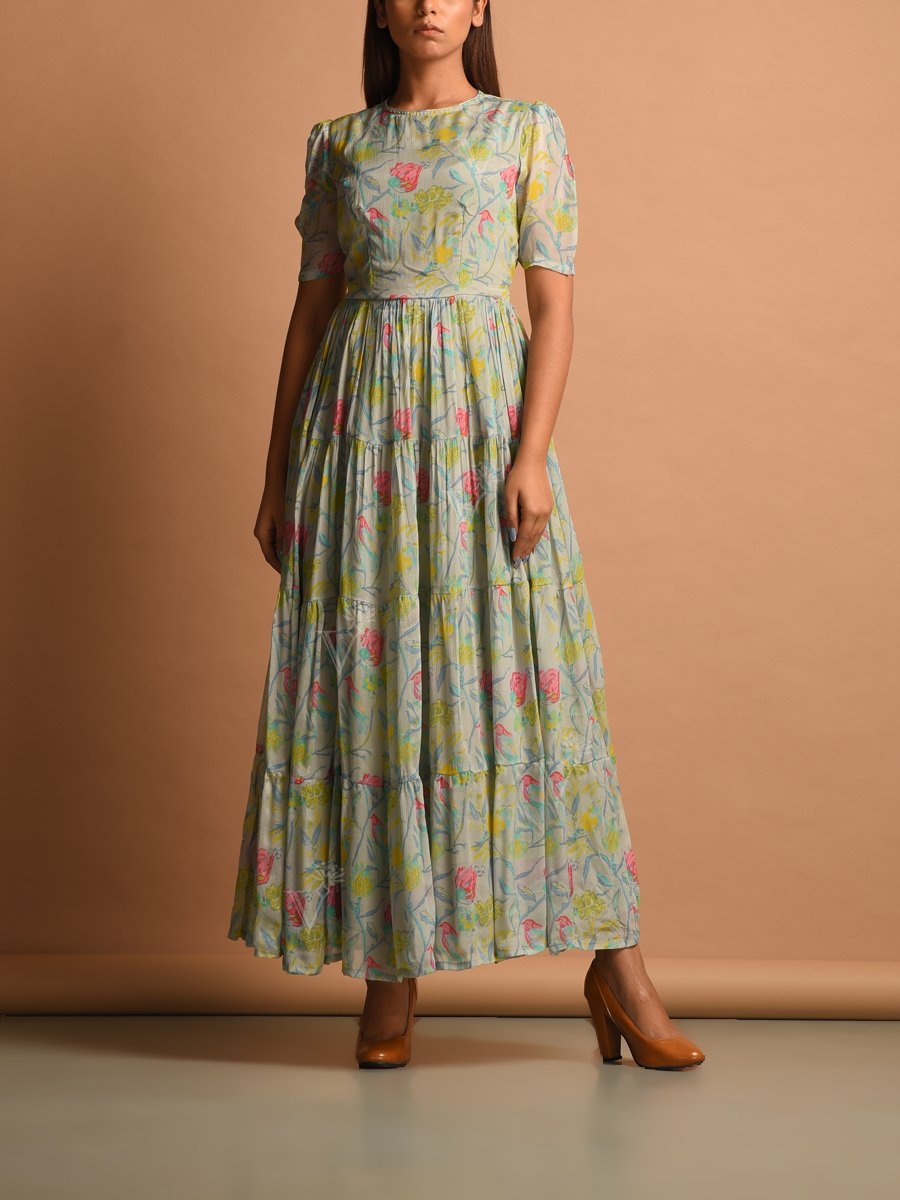 Dress, Dresses, Western, Westerns, Wrinkle chiffon, Chiffon, Printed, Short dress, Printed dress, Casual wear, Summer wear