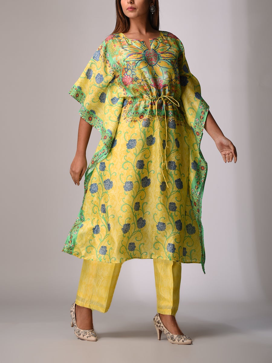 Yellow Bemberg - Silk Kaftan Set