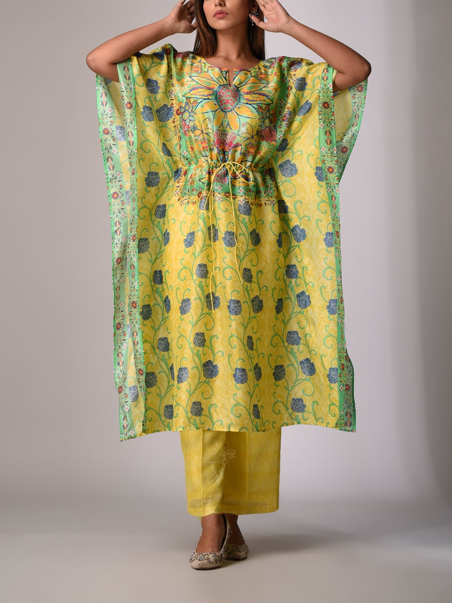 Yellow Bemberg - Silk Kaftan Set