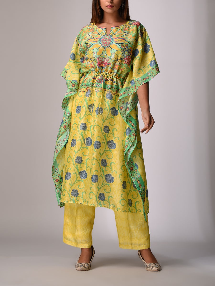 Yellow Bemberg - Silk Kaftan Set