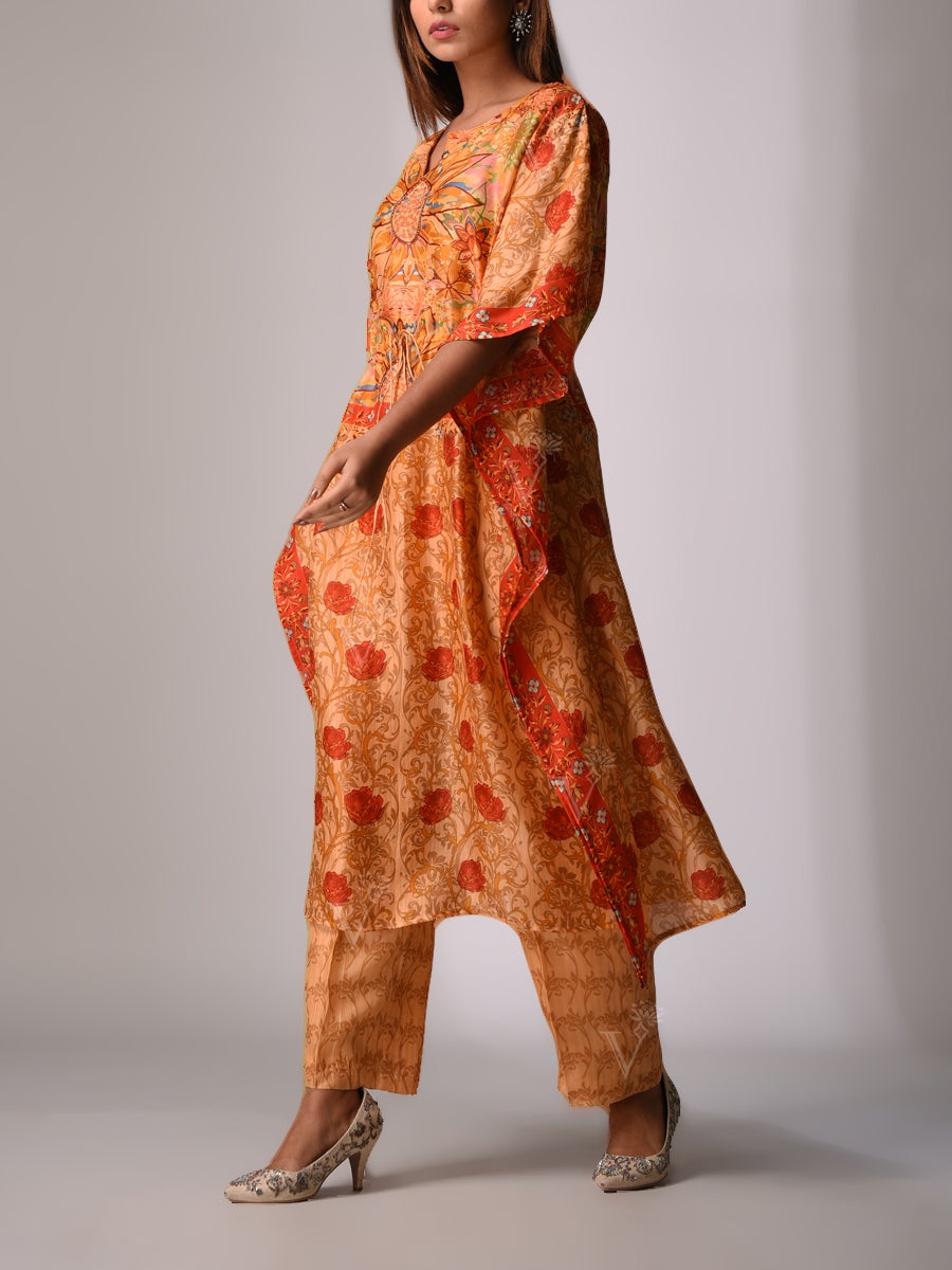 Peach Bemberg - Silk Kaftan Set