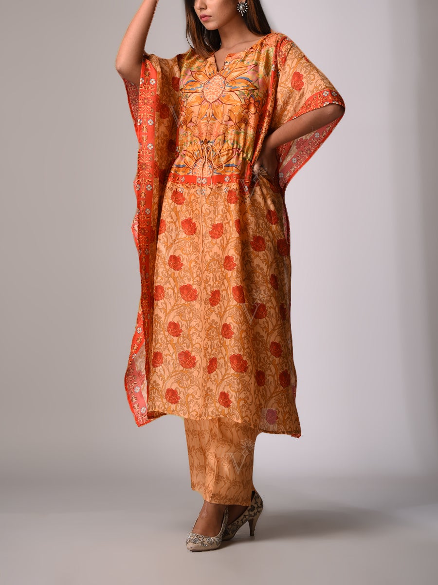 Peach Bemberg - Silk Kaftan Set