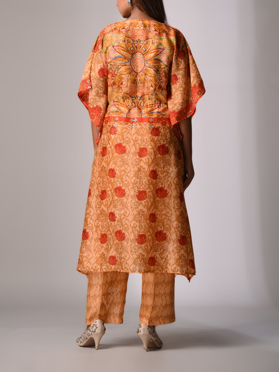 Peach Bemberg - Silk Kaftan Set